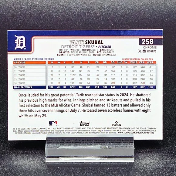 2025 Tarik Skubal Groove Chrome Ray Wave Inserts RC's Detroit Tigers Star - Picture 5 of 7